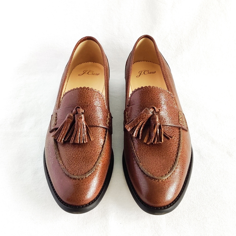 *SOLD* J. Crew Crackled leather Academy loafers - Picture 5 of 11